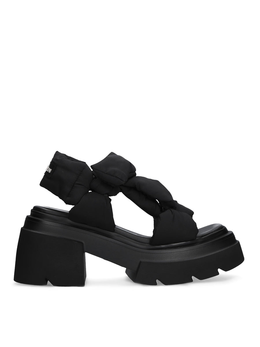 サンダル・ミュール Elena Iachi Silk Black Heeled Sandal Elena Iachi Sandalen at Mayke.com