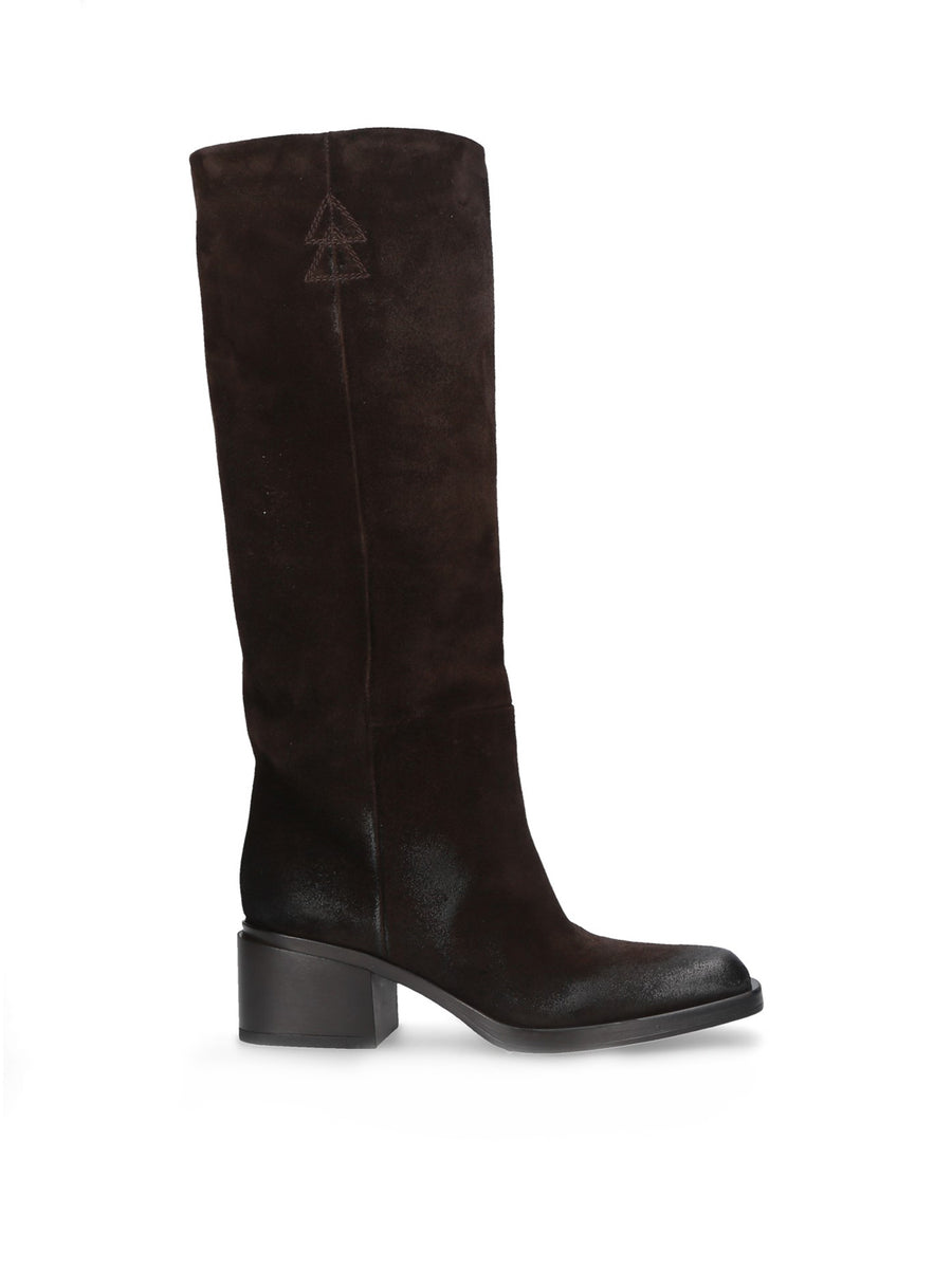 Tall Ebony Suede Boot 60mm heel E4412 - Elena Iachi Shop - – Elena