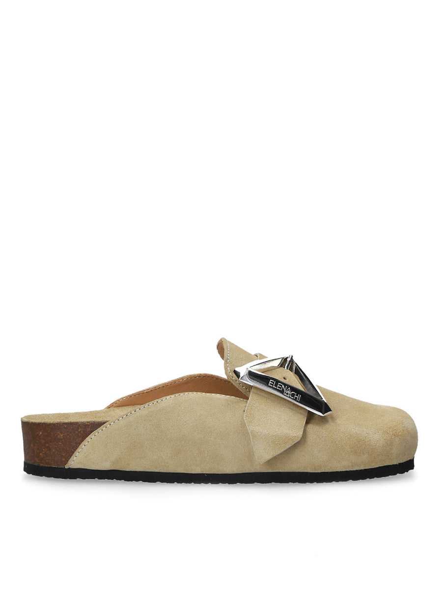 サンダル・ミュール ELENA IACHI SS25 SUEDE TAN SLIPPERS (C10 TAN) Flat sandal Tan Elena Iachi - Le Follie Shop