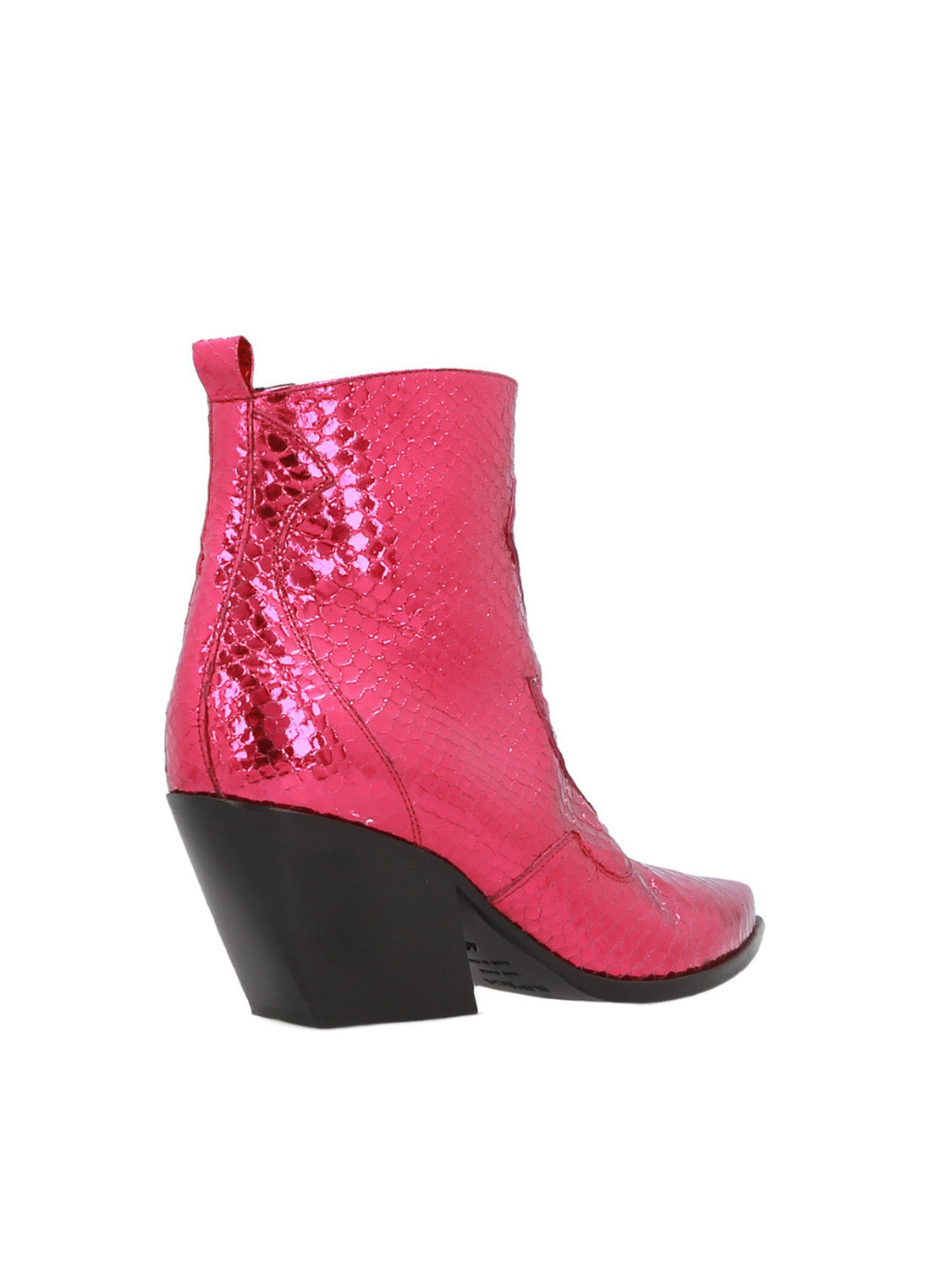 Topshop Boots Red Snakeskin Boots Metal Pink Red Texan Boots E2040