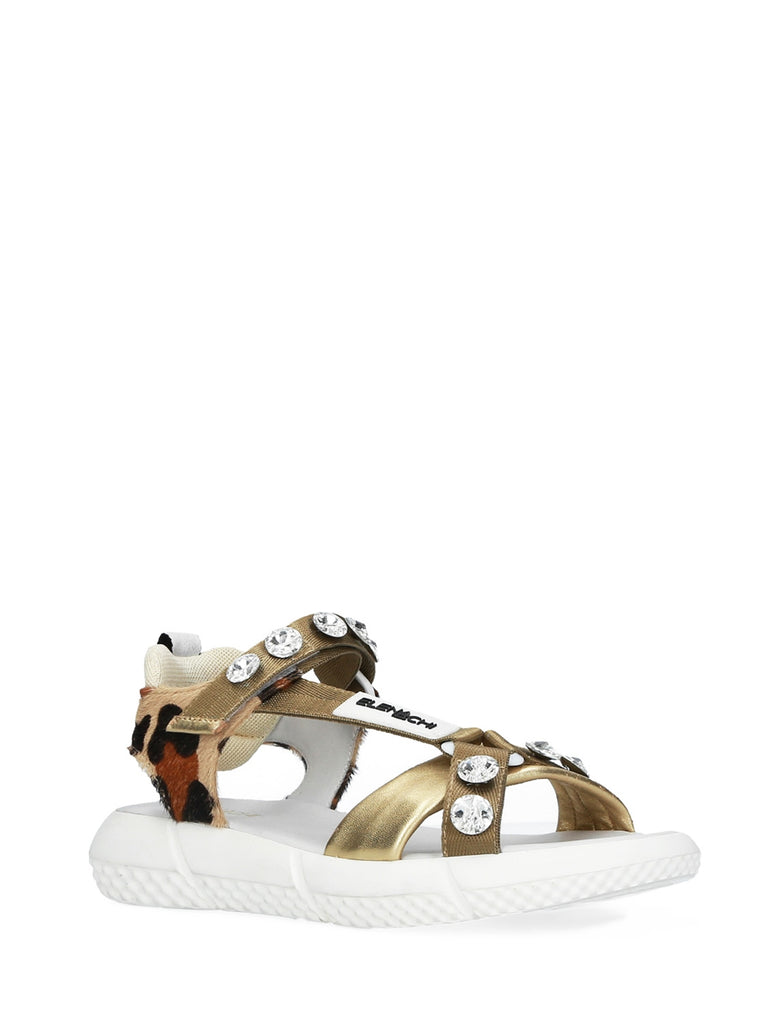 Sandalo in cavallino leopard