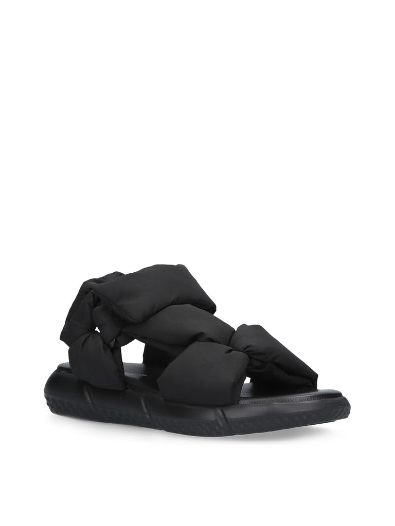 Sandalo nero fasce imbottite