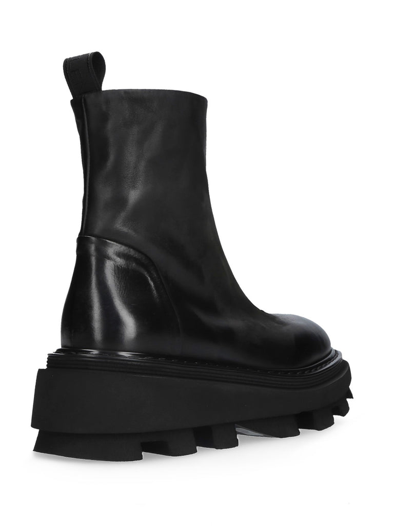 Tronchetto nero in pelle